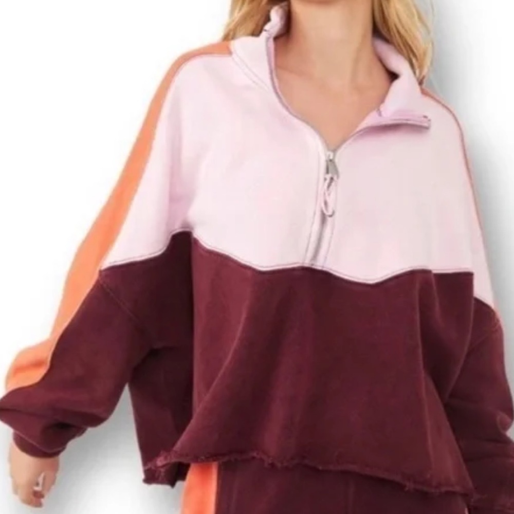 FREE PEOPLE Movement Fig Jam Split Second Half Zip Pullover